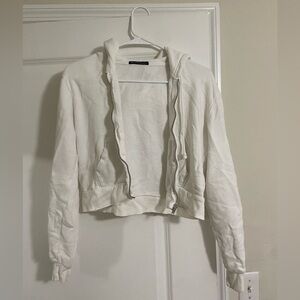 BRANDY MELVILLE cropped white hoodie